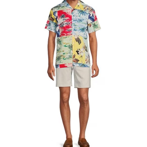 Cremieux Tropical Print Short-Sleeve Woven Camp Shirt - Picture 2 of 10